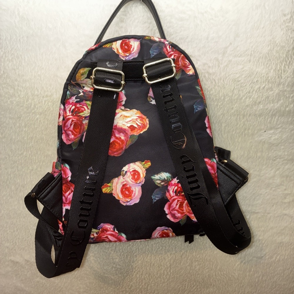 Juicy Couture Mini Backpack Romantic Rose Nylon Floral Small Handbag Purse EUC - Picture 2 of 12